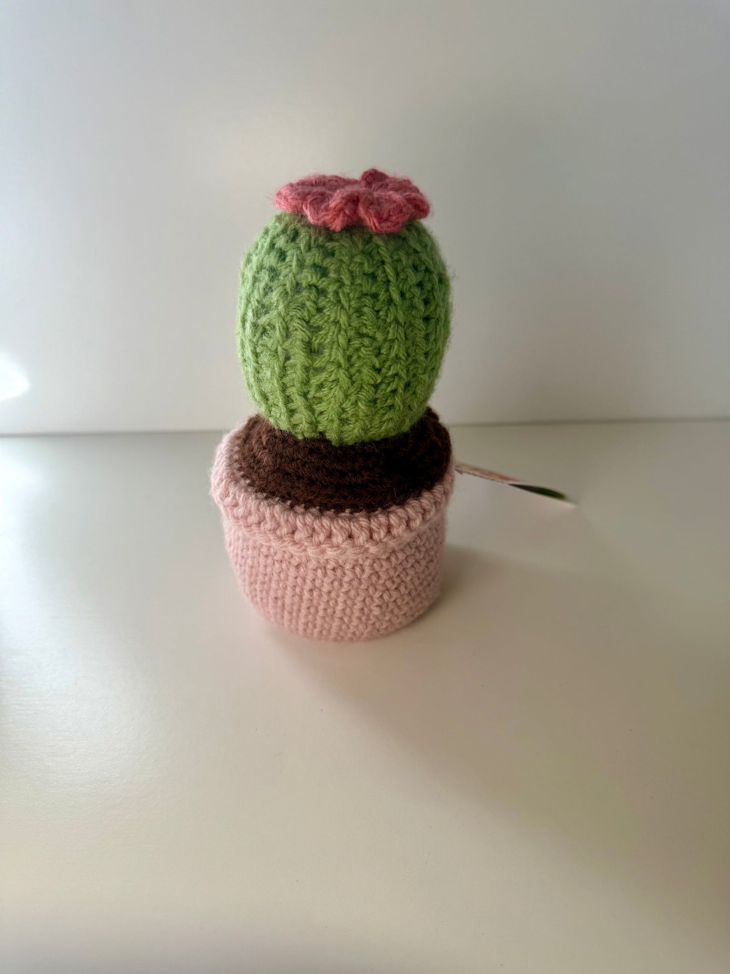 Pink Potted Crochet Cactus Plant