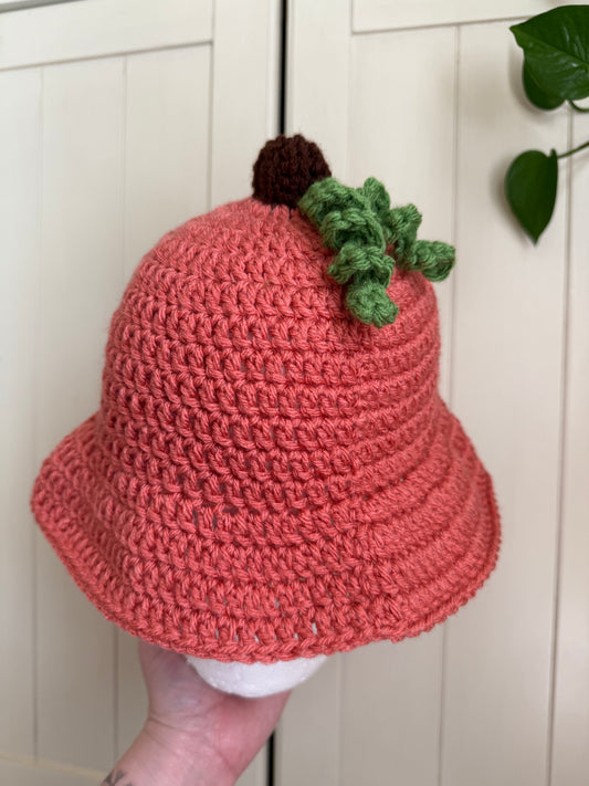 Pumpkin Crochet Bucket Hat