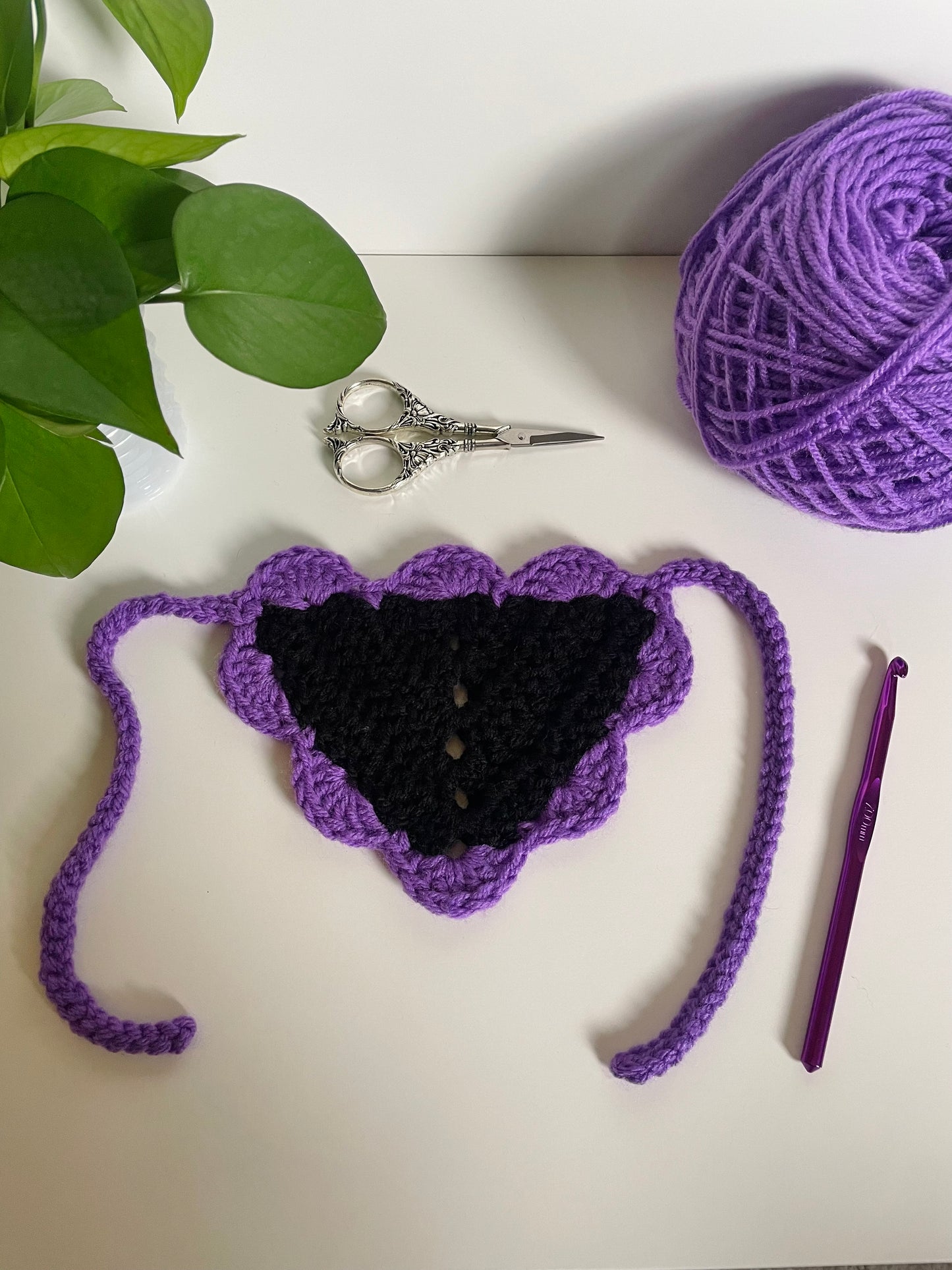Halloween Crochet Pet Bandana- Small