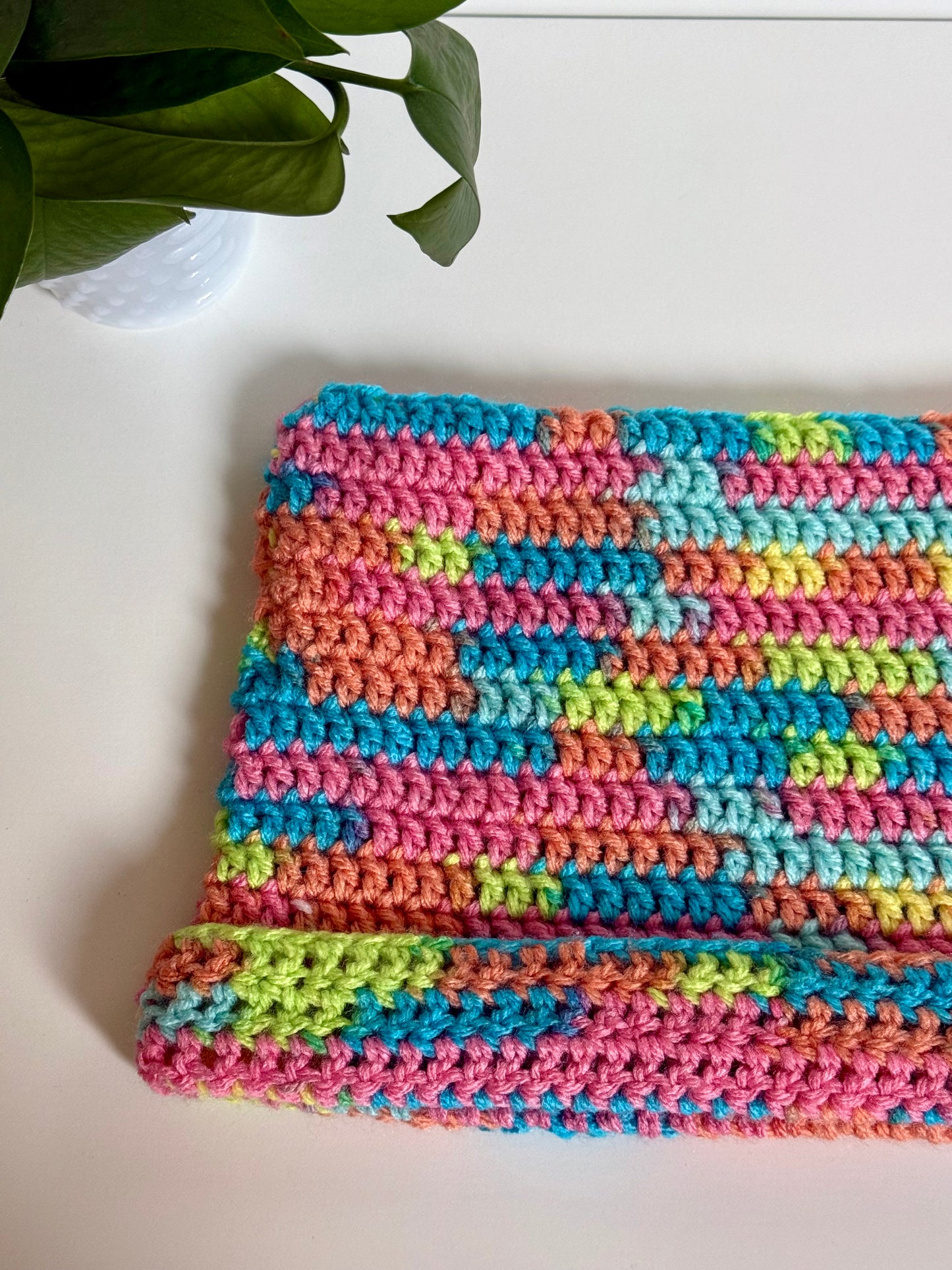 Crochet Cat Beanie- Rainbow Sherbet