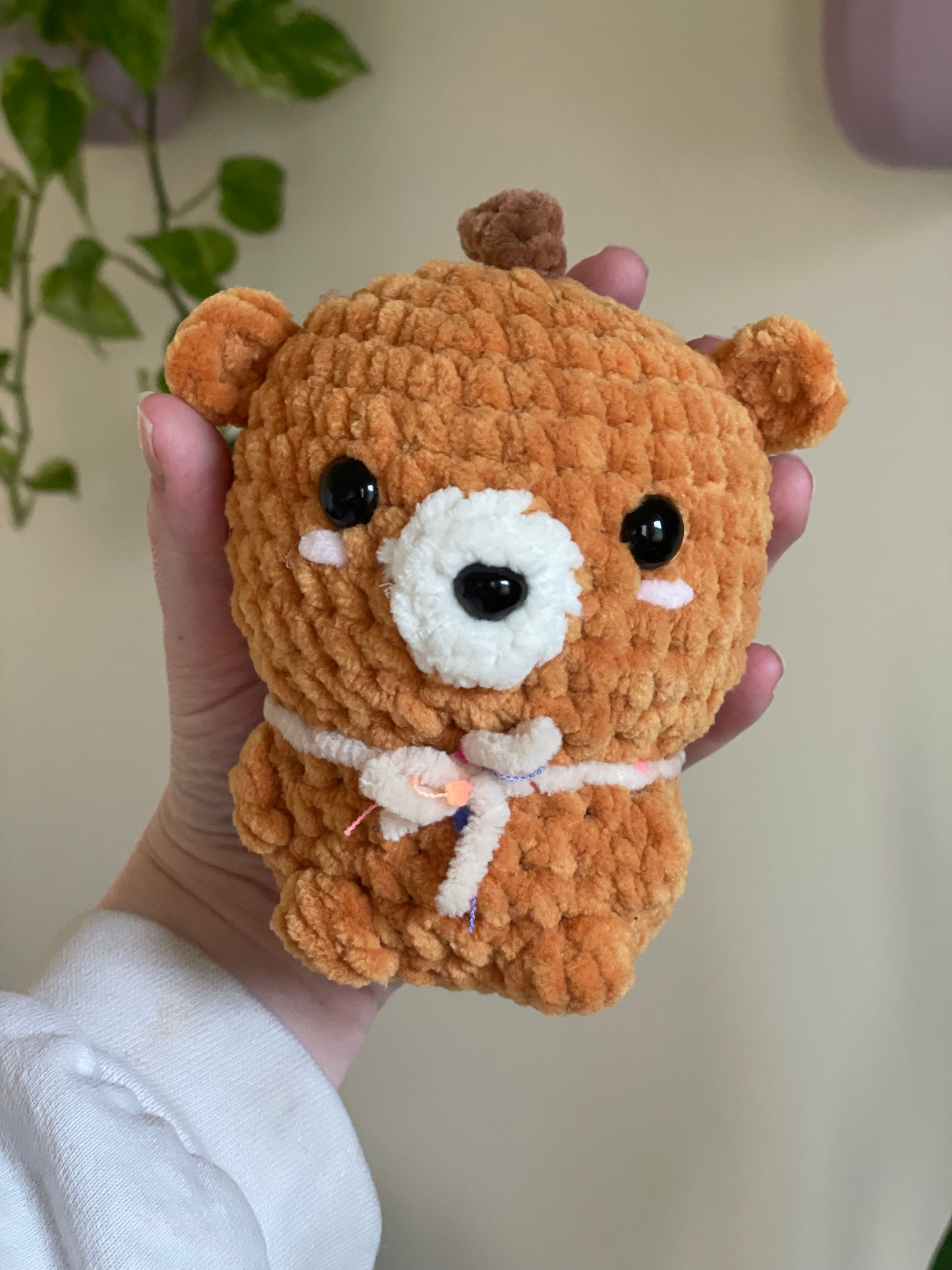 Pumpkin Bear Crochet Plush