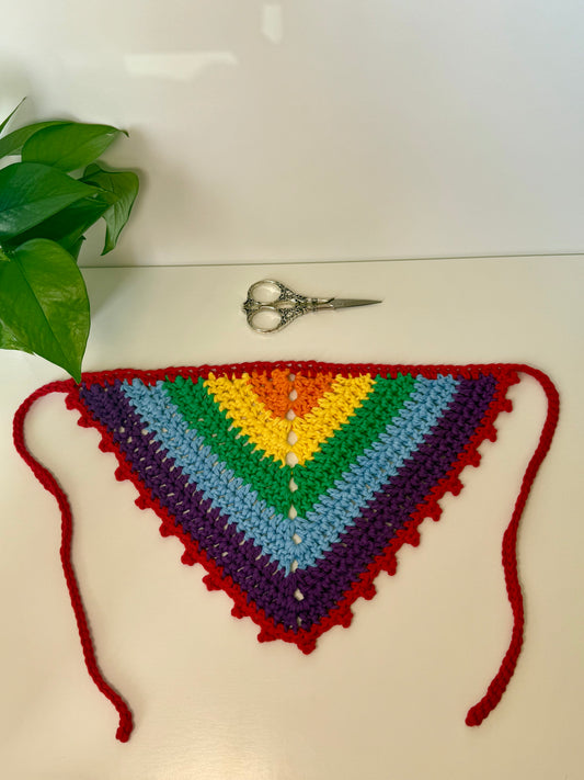 Pride Flag Crochet Hair Bandana