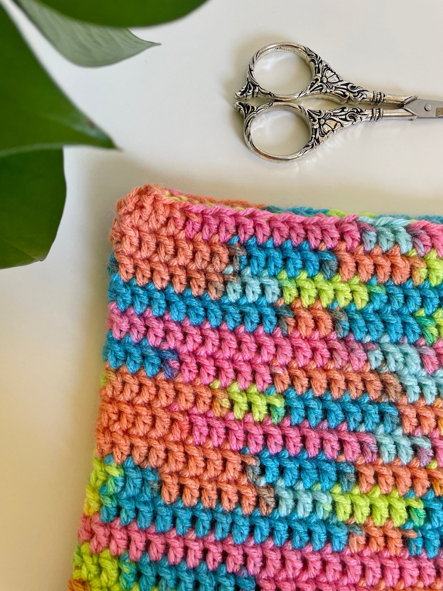 Crochet Cat Beanie- Rainbow Sherbet