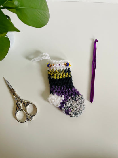 Pride Mini Stocking Crochet Ornament