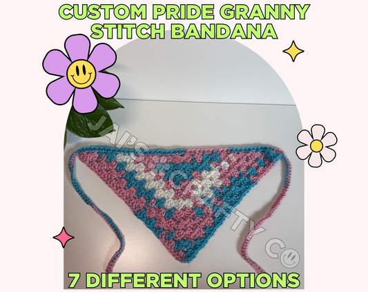 Custom: Pride Granny Stitch Crochet Hair Bandana