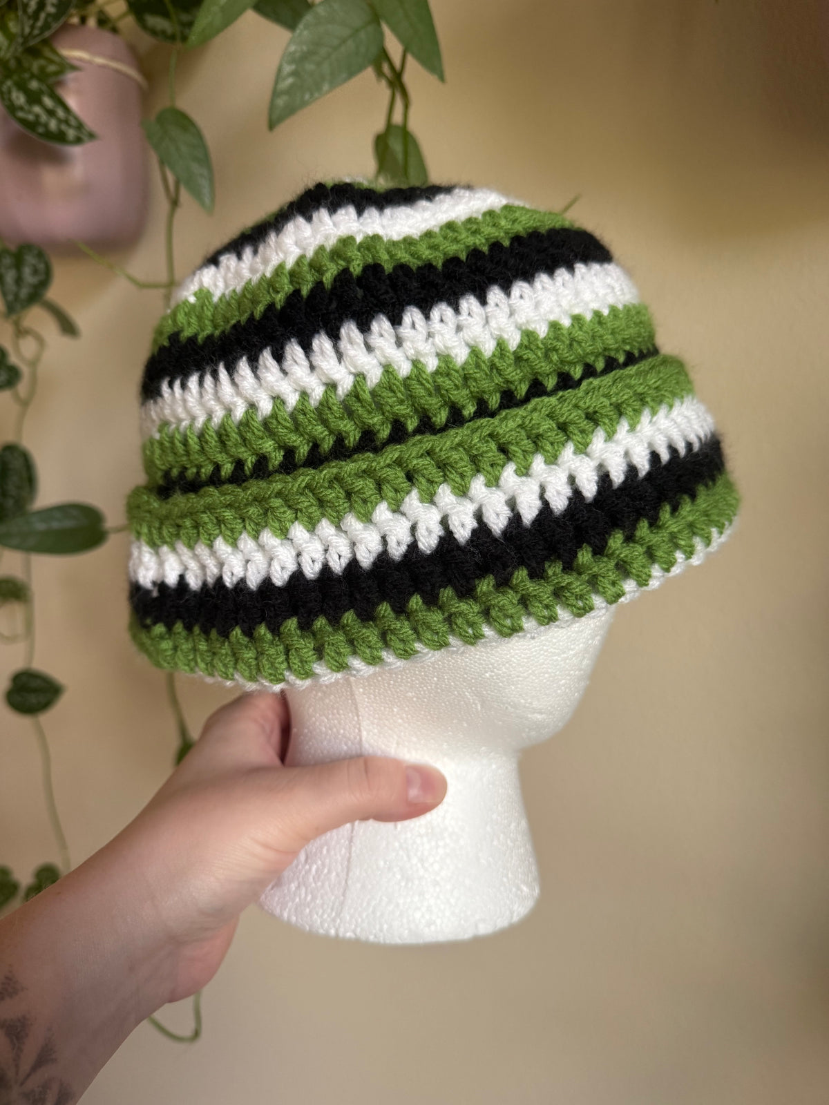 Striped Crochet Beanie