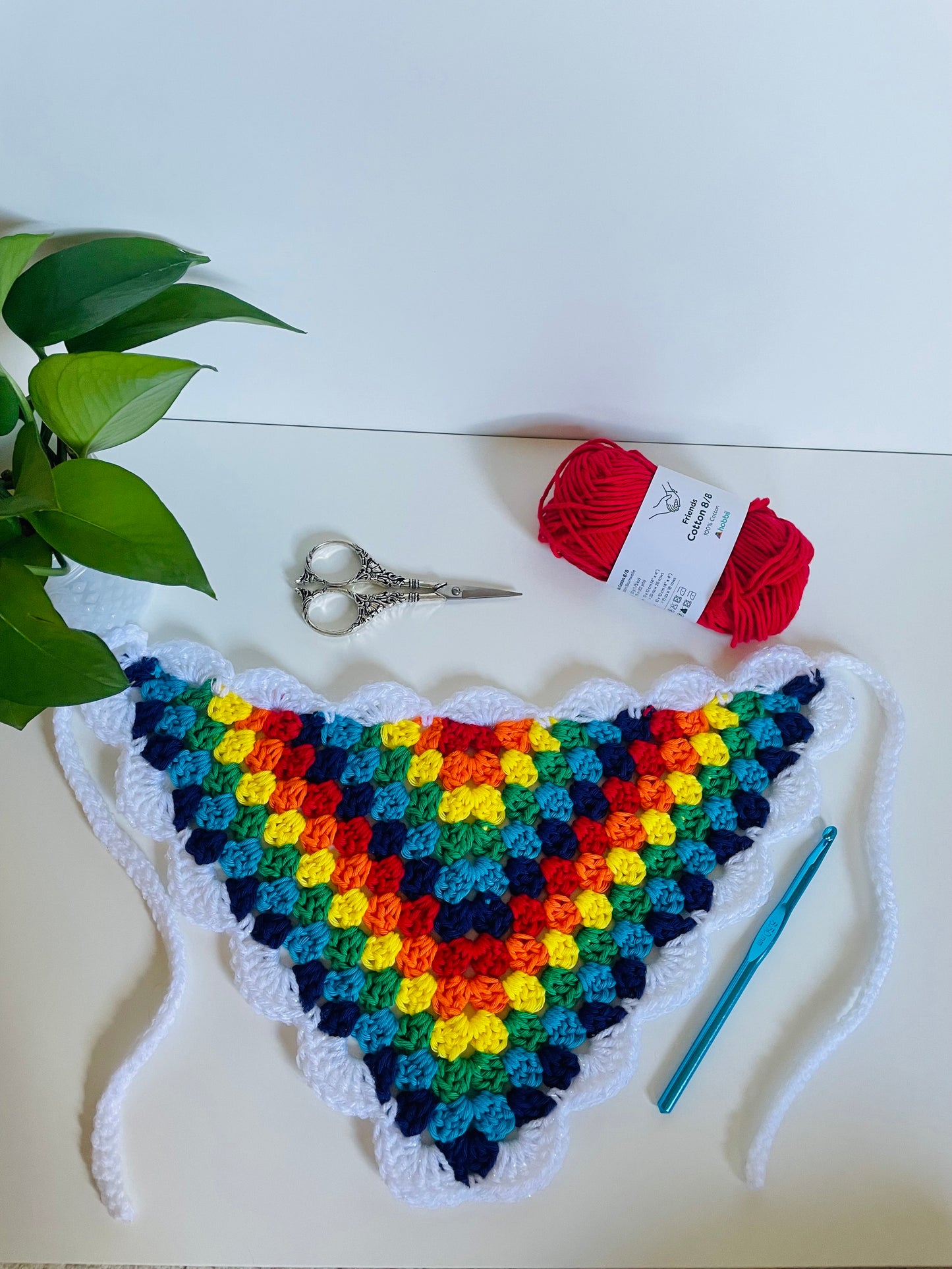 Rainbow Glitter Crochet Hair Bandana
