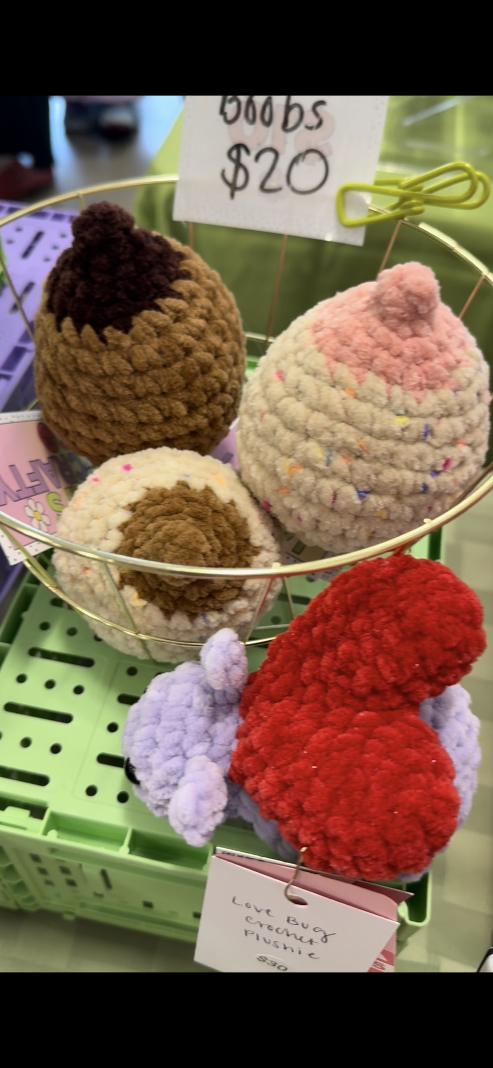 Custom: Stress Boob Crochet Plushie