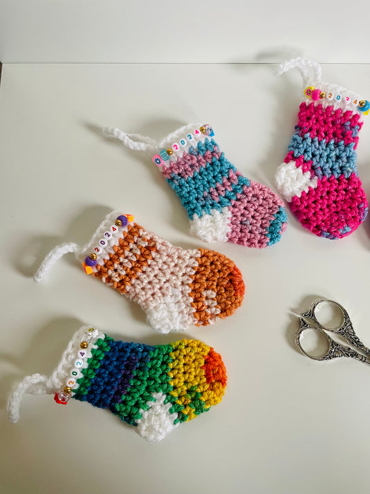Pride Mini Stocking Crochet Ornament