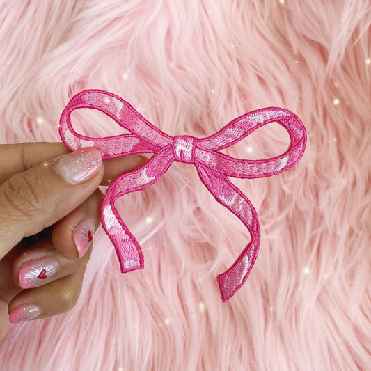 Wispy Bow Patch, Pink