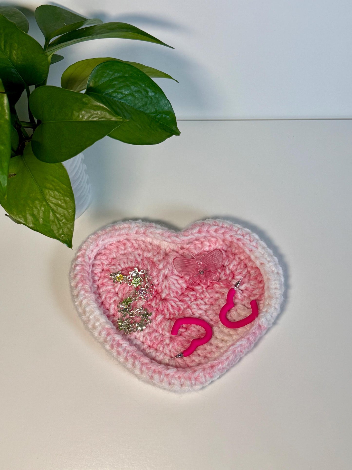 Heart Crochet Trinket Tray