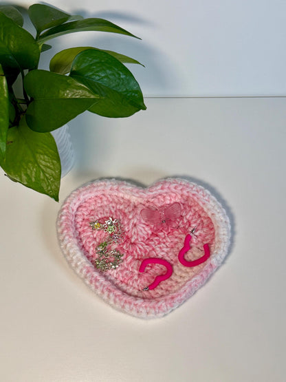 Heart Crochet Trinket Tray