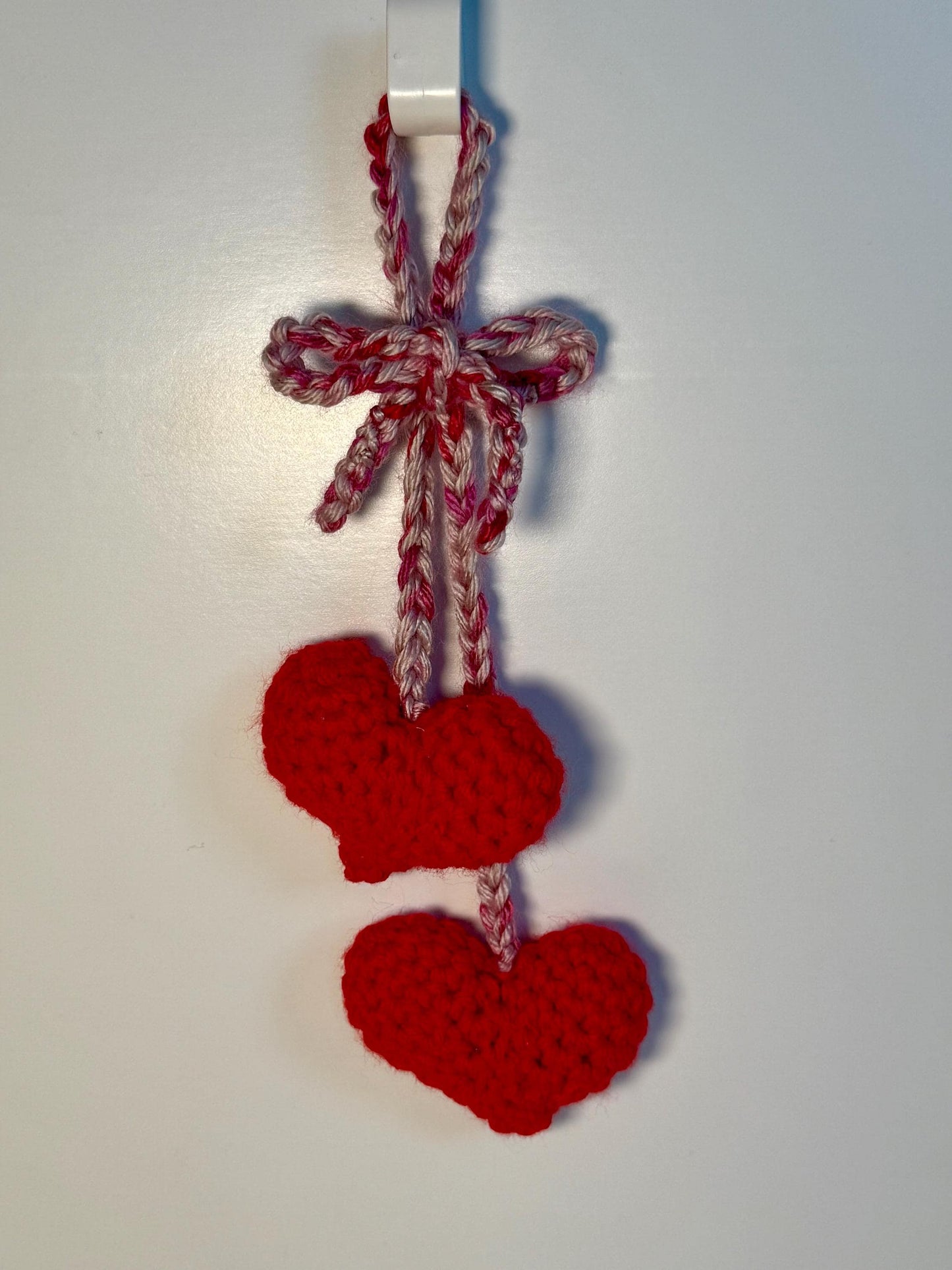 Heart Crochet Car Hanger Pink & Red