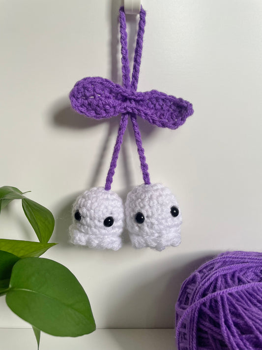 Ghostie Crochet Car Hanger, Bag Charm