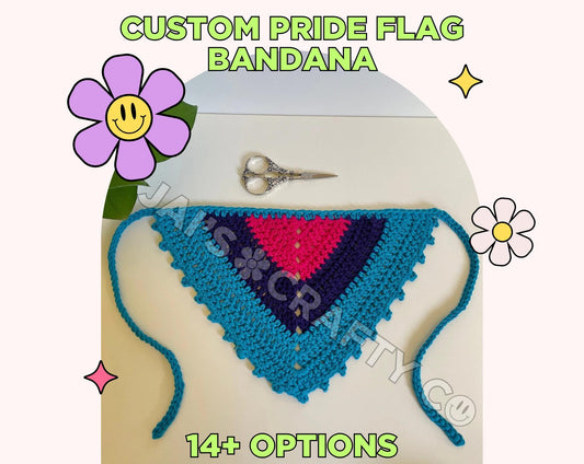 Custom: Pride Flag Crochet Hair Bandana
