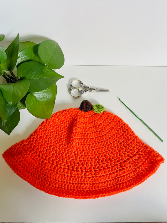 Pumpkin Crochet Bucket Hat