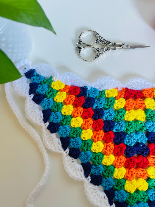 Rainbow Glitter Crochet Hair Bandana