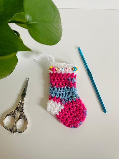 Pride Mini Stocking Crochet Ornament