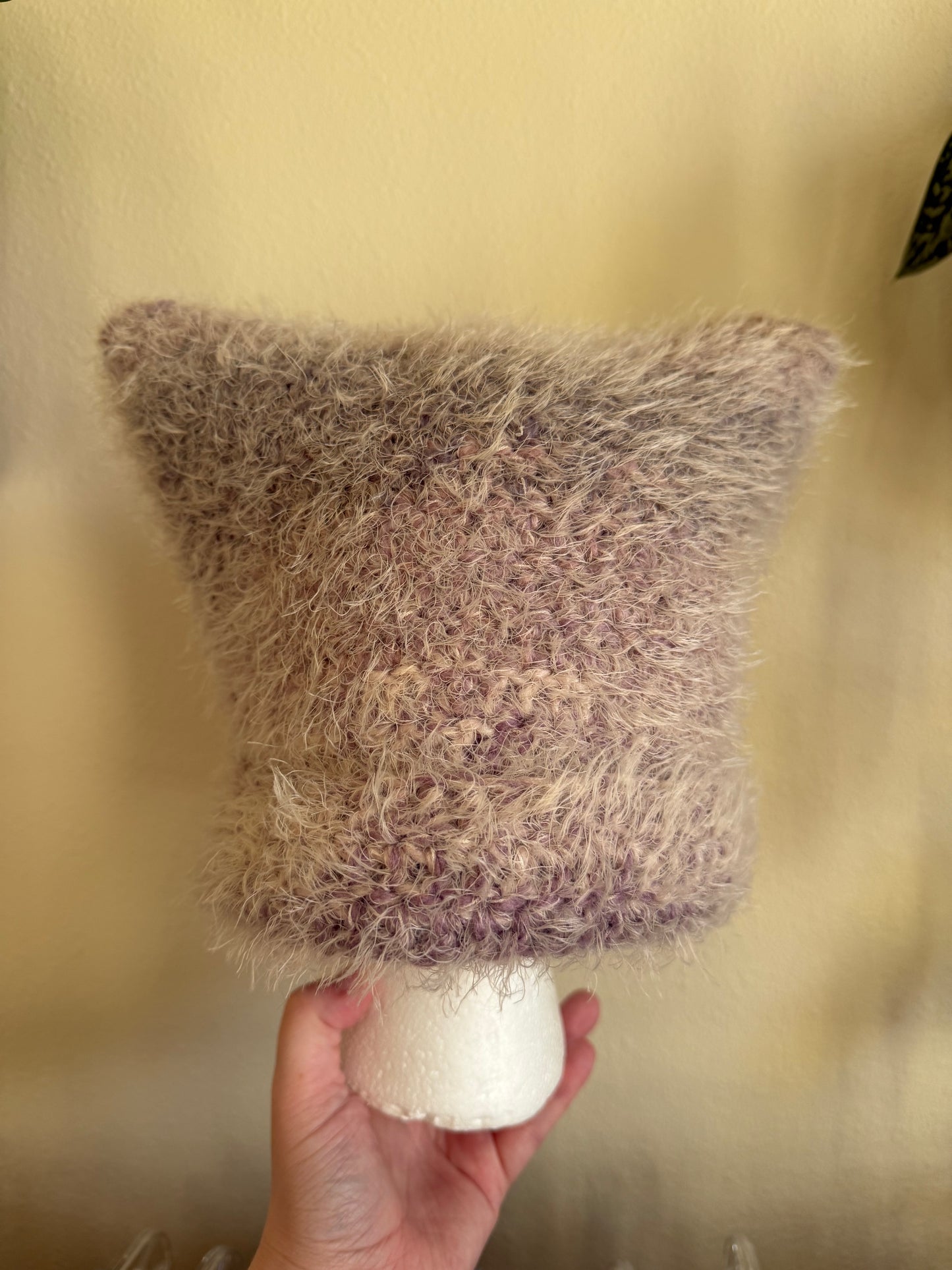 Fuzzy Crochet Cat Beanie