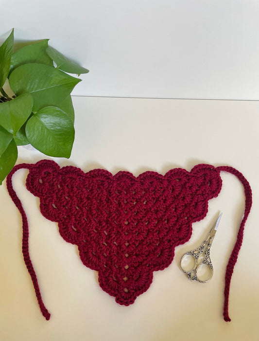 Frolic Crochet Hair Bandana Burgundy