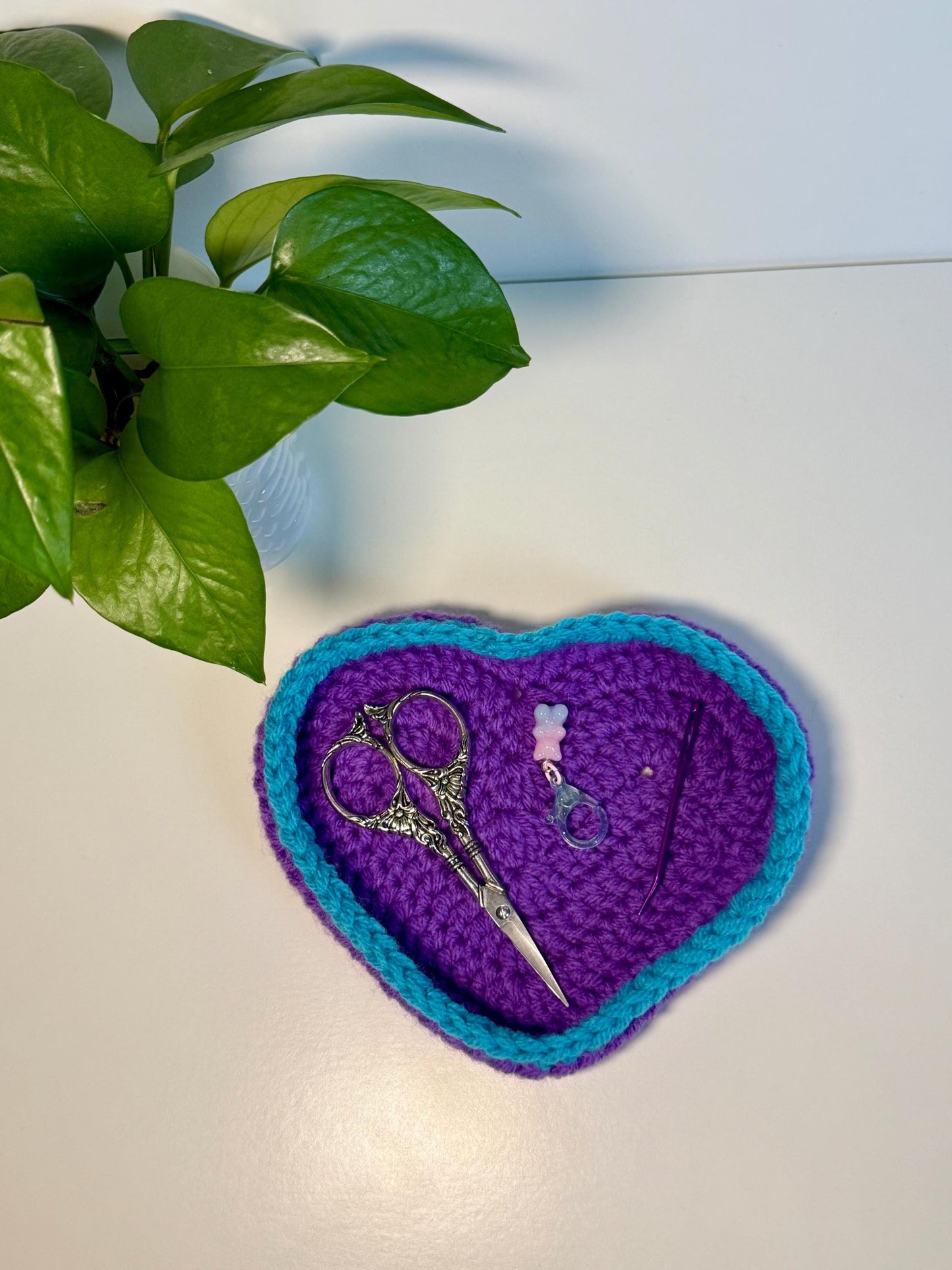 Heart Crochet Trinket Tray