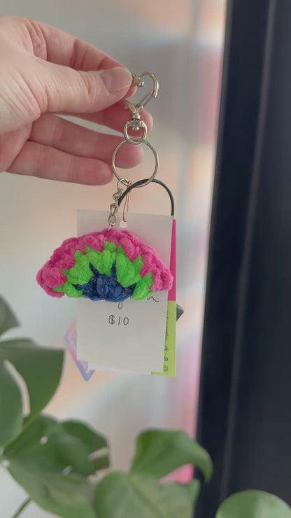 Poly Pride Crochet Keychain
